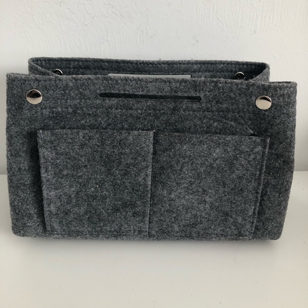 Gray Felt Tote Bag Insert Organizer
